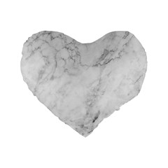 White Marble Texture Floor Background With Dark Gray Grey Texture Greek Marble Print Luxuous Real Marble Standard 16  Premium Heart Shape Cushions by genx