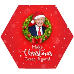 Make Christmas Great Again With Trump Face Maga Wooden Puzzle Hexagon by snek