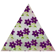 Purple Flower Wooden Puzzle Triangle by HermanTelo