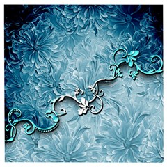 Wonderful Blue Flowers Wooden Puzzle Square by FantasyWorld7