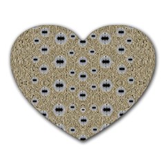 One Island Surrounded By Love And Wood Lace Heart Mousepads by pepitasart