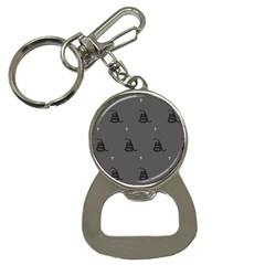 Gadsden Flag Don t Tread On Me Black And Gray Snake And Metal Gothic Crosses Bottle Opener Key Chain by snek