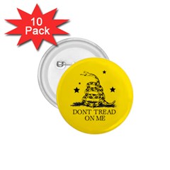 Gadsden Flag Don t Tread On Me Yellow And Black Pattern With American Stars 1 75  Buttons (10 Pack) by snek