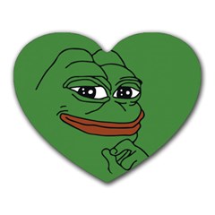 Pepe The Frog Smug Face With Smile And Hand On Chin Meme Kekistan All Over Print Green Heart Mousepads by snek