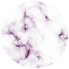 White Marble Violet Purple Veins Accents Texture Printed Floor Background Luxury Wooden Puzzle Round by genx