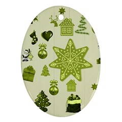 Christmas Symbols Decoration Ornament (oval) by Wegoenart