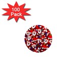 Nicholas Santa Christmas Pattern 1  Mini Magnets (100 pack)  Front