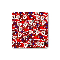 Nicholas Santa Christmas Pattern Square Magnet by Wegoenart