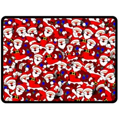Nicholas Santa Christmas Pattern Fleece Blanket (large)  by Wegoenart