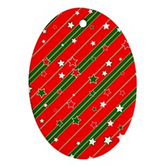 Christmas Paper Star Texture Oval Ornament (two Sides) by Vaneshart