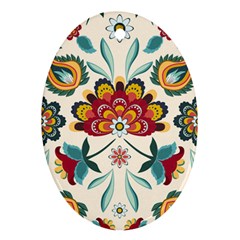 Baatik Print  Oval Ornament (two Sides) by designsbymallika