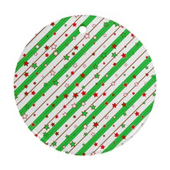 Christmas Paper Stars Pattern Texture Background Colorful Colors Seamless Copy Ornament (round) by Vaneshart