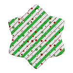 Christmas Paper Stars Pattern Texture Background Colorful Colors Seamless Copy Ornament (Snowflake) Front