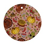 Thanksgiving Pattern Ornament (Round) Front