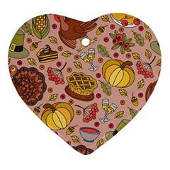 Thanksgiving Pattern Ornament (heart) by Sobalvarro