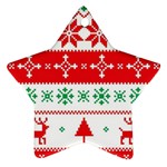 Ugly Christmas Sweater Pattern Ornament (Star) Front