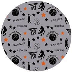 Slam Dunk Basketball Gray Wooden Puzzle Round by mccallacoulturesports