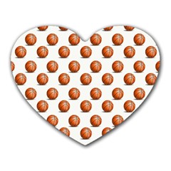 Orange Basketballs Heart Mousepads by mccallacoulturesports