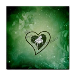 Music, Piano On A Heart Face Towel by FantasyWorld7