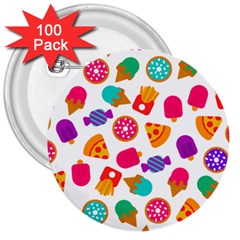 Candies Are Love 3  Buttons (100 Pack)  by designsbymallika