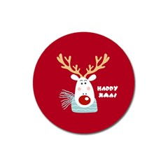 Deer Xmas Magnet 3  (round) by xmasyancow