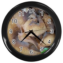 Close Up Mushroom Abstract Wall Clock (black) by Fractalsandkaleidoscopes