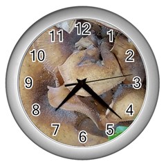 Close Up Mushroom Abstract Wall Clock (silver) by Fractalsandkaleidoscopes