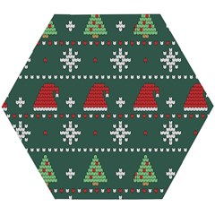Beautiful Knitted Christmas Pattern Wooden Puzzle Hexagon by Vaneshart