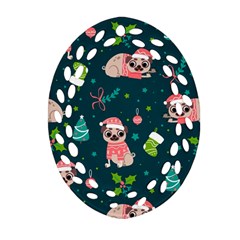 Pattern Christmas Funny Oval Filigree Ornament (two Sides) by Vaneshart