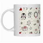 Cute Christmas Doodles Seamless Pattern White Mugs Left