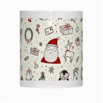Cute Christmas Doodles Seamless Pattern White Mugs Center