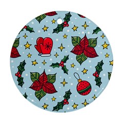 Colorful Funny Christmas Pattern Ornament (round) by Vaneshart