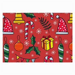 Colorful Funny Christmas Pattern Large Glasses Cloth by Vaneshart