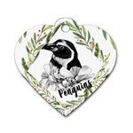 penguin Dog Tag Heart (Two Sided) Front
