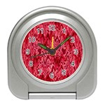 Background Abstract Surface Red Travel Alarm Clock Front