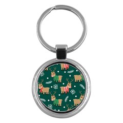 Cute Christmas Pattern Doodl Key Chain (round) by Vaneshart