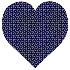 Grey Star Navy Blue Wooden Puzzle Heart by snowwhitegirl