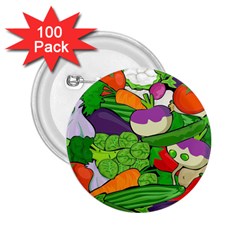 Vegetables Bell Pepper Broccoli 2 25  Buttons (100 Pack)  by HermanTelo