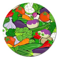 Vegetables Bell Pepper Broccoli Magnet 5  (round) by HermanTelo