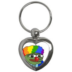 Clown World Pepe The Frog Honkhonk Meme Kekistan Funny Key Chain (heart) by snek