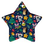 Colorful Funny Christmas Pattern Ornament (Star) Front