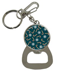 Christmas Seamless Pattern With Candies Snowflakes Bottle Opener Key Chain by Vaneshart