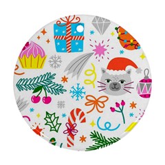 Funny Christmas Pattern Ornament (round) by Vaneshart