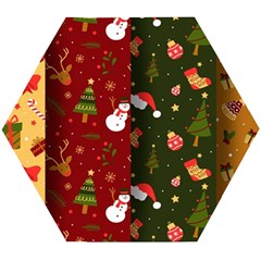 Hand Drawn Christmas Pattern Collection Wooden Puzzle Hexagon by Vaneshart