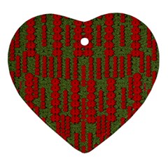 Bloom In Yule Season Colors Heart Ornament (two Sides) by pepitasart