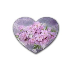 Nature Landscape Cherry Blossoms Heart Coaster (4 Pack)  by Vaneshart