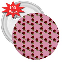 Rose In Pink 3  Buttons (100 Pack)  by snowwhitegirl