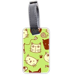 Cute Hand Drawn Cat Seamless Pattern Luggage Tag (two Sides) by Vaneshart