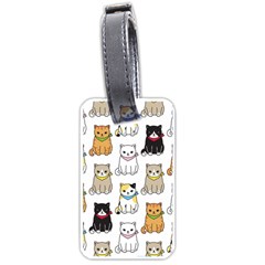 Cat Kitten Seamless Pattern Luggage Tag (one Side) by Vaneshart