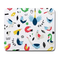 Vector Set Isolates With Cute Birds Scandinavian Style Large Mousepads by Vaneshart